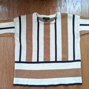 Striped Mod Short Sleeve Wool Sweater